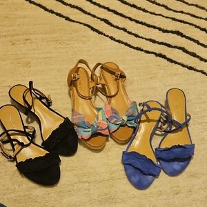 Talbots Women's Sandals - Black, Multicolor, Blue